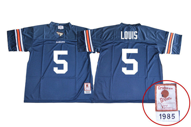 Auburn Tigers Youth Ricardo Louis #5 Navy Stitched College 1985 Throwback NCAA Authentic Football Jersey DSH5674SU